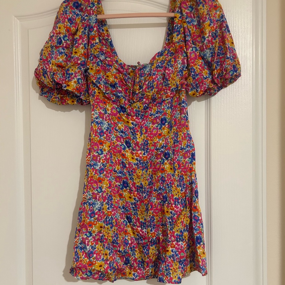 For Love And Lemons Colorful Floral Mini Dress